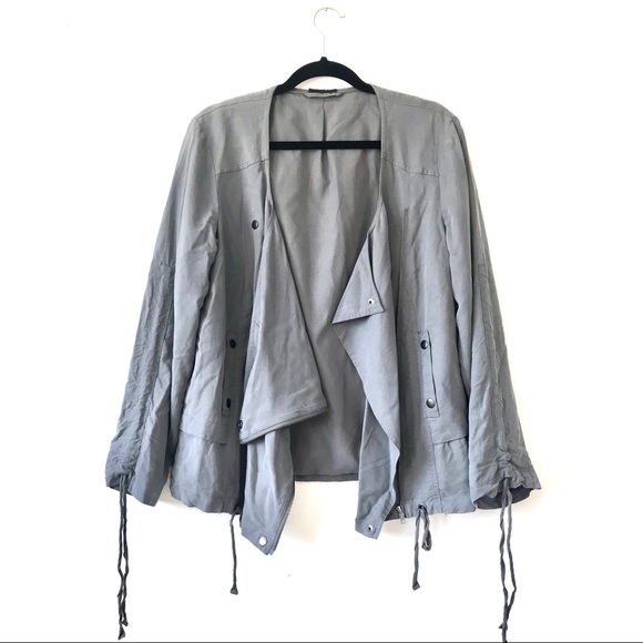 TopShop Biker Style Jacket Sz US6 S/M Grey Full Zp - Picture 4 of 7